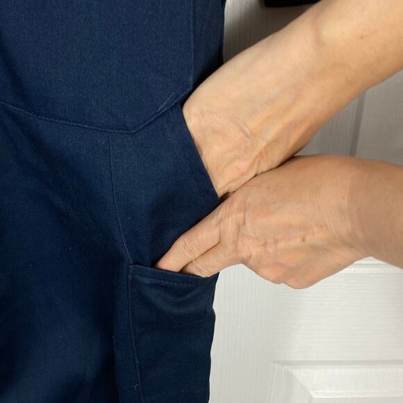 DICKIES Coveralls Mens 42 Tall/L Navy-Blue Long-Sleeve Zip Collared Cotton - Picture 9 of 16